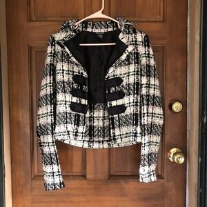 Wet Seal Black and White Tweed Blazer